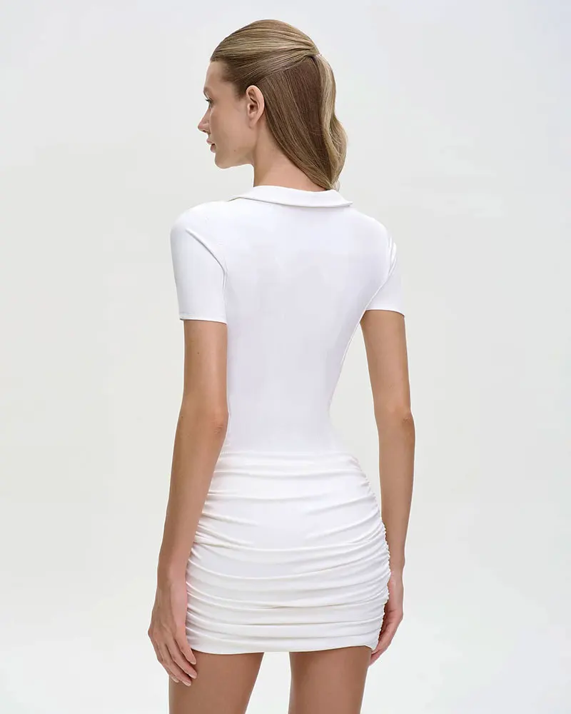 GACVGA Short Sleeve Zipper Sports Bodysuit Women Rompers Summer Casual Draped Ruched Slim Fit Fitness Bodysuits Female 86 Sdd39033b07f24b0ebc1d160516a44942w
