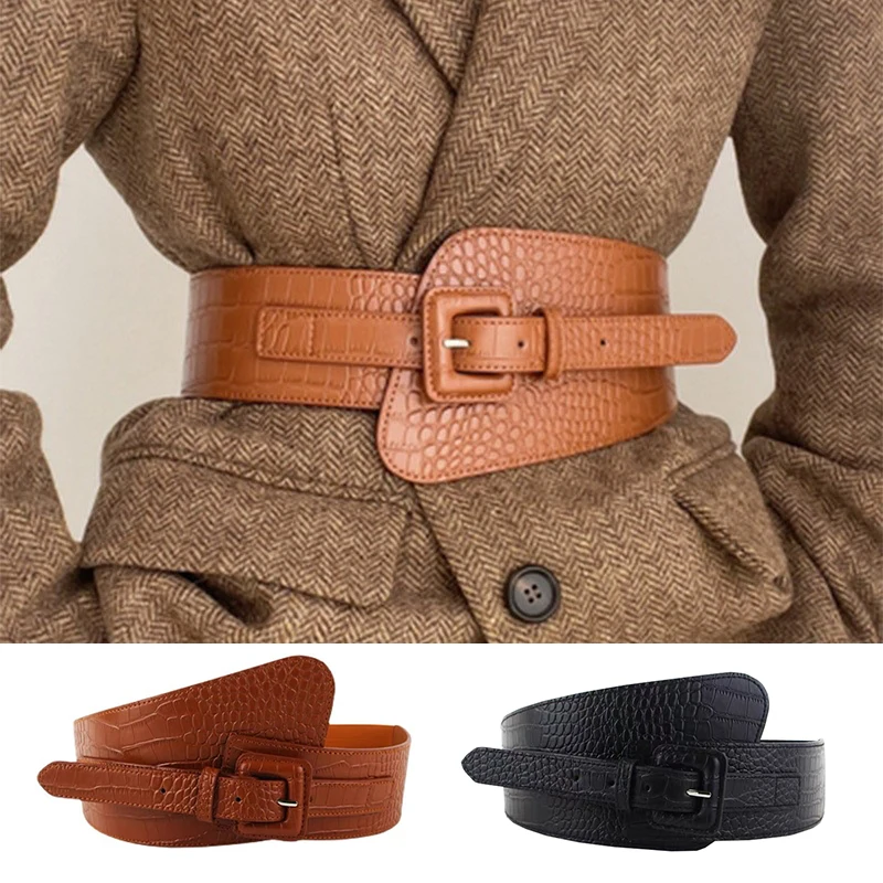 2022 Ladies Belt Crocodile Pattern PU Leather Wide Belt Coat Dress Coat Corset Fashion Luxury Designer Brand Belts for Women
2022 Ladies Belt Crocodile Pattern PU Leather Wide Belt Coat Dress Coat Corset Fashion Luxury Designer Brand Belts for Women