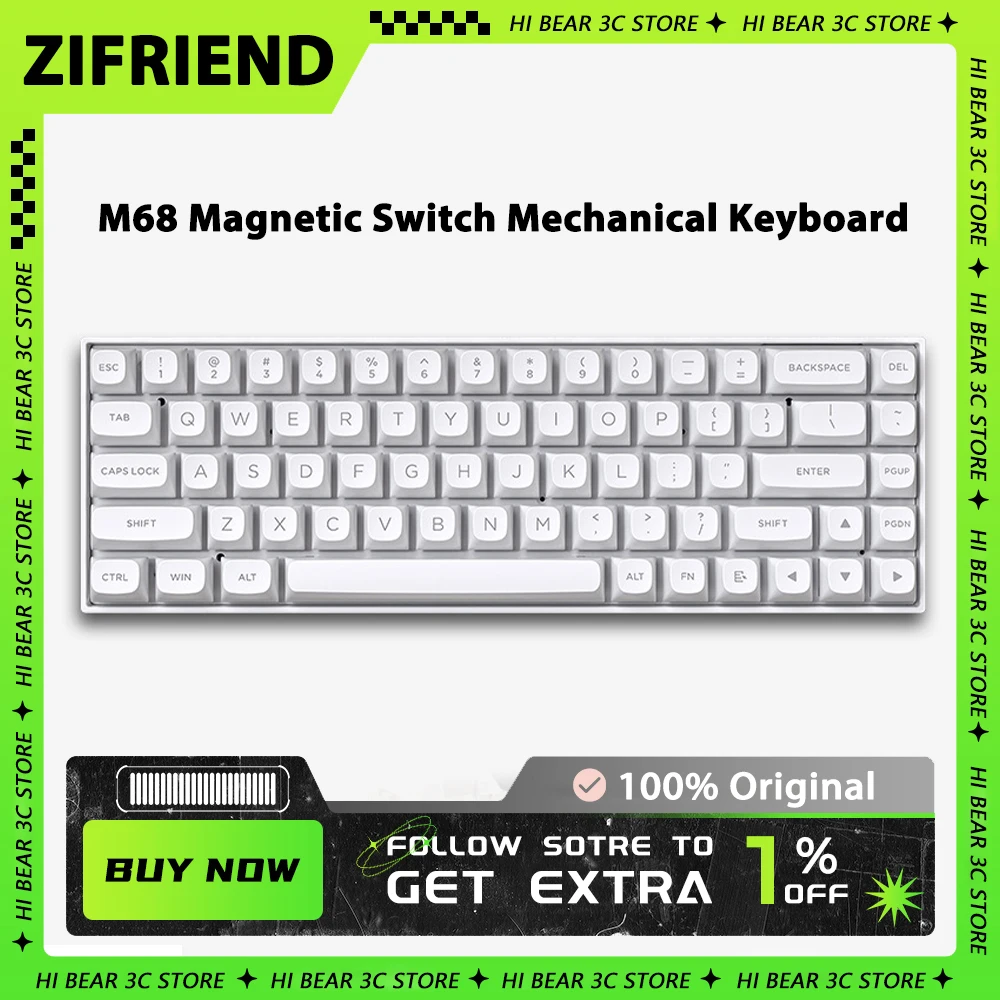 ZIFRIEND M68 Magnetic Switch Mechanical Keyboard 8000Hz Quick Trigger Hot Swap RGB Gaming Keyboard Pc Gamer Accessories Valorant
ZIFRIEND M68 Magnetic Switch Mechanical Keyboard 8000Hz Quick Trigger Hot Swap RGB Gaming Keyboard Pc Gamer Accessories Valorant