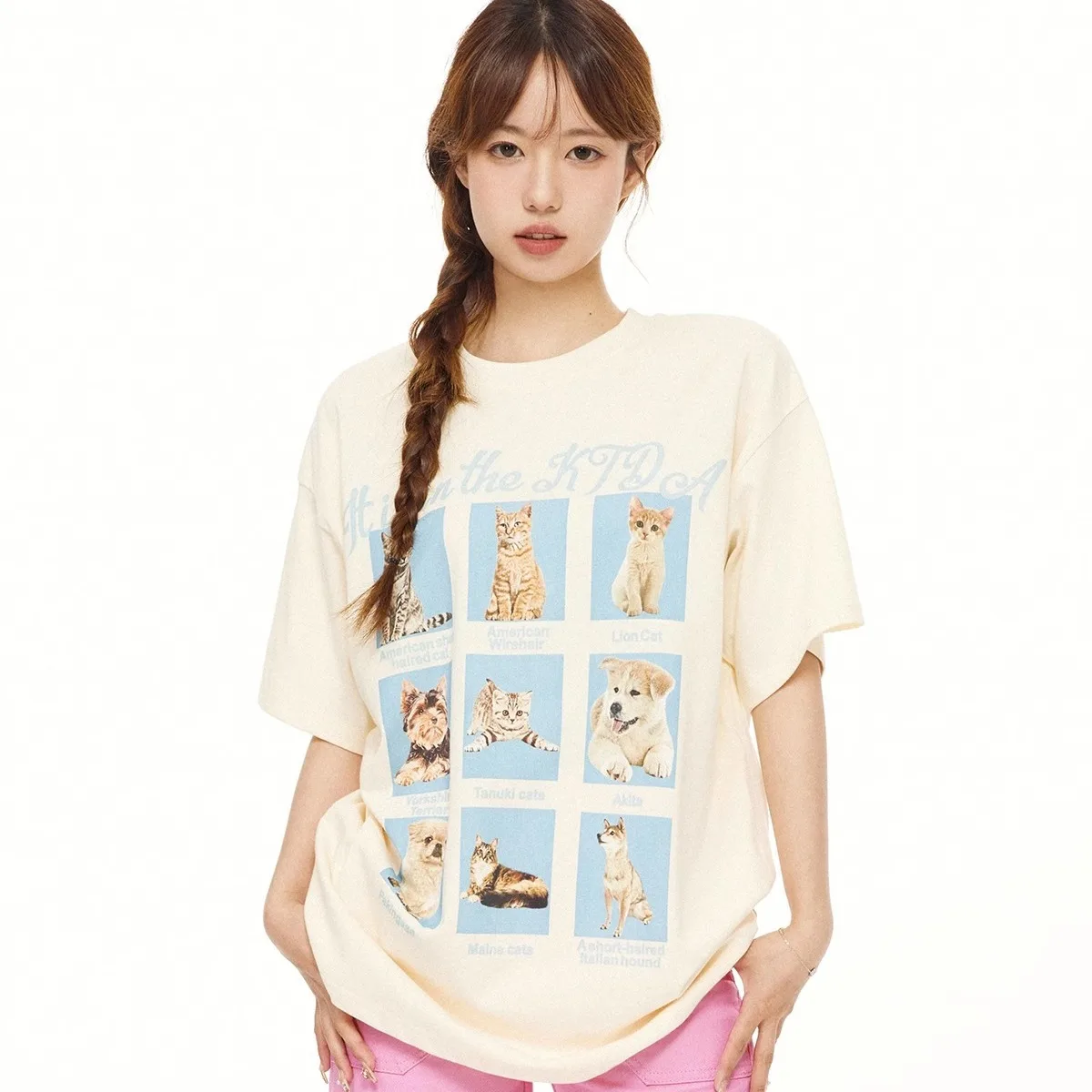 American pure cotton summer new pet display printed short-sleeved T-shirt women trendy brand cute fun loose casual niche ins top
American pure cotton summer new pet display printed short-sleeved T-shirt women trendy brand cute fun loose casual niche ins top
