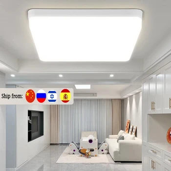 현대 LED 패널 천장 조명, 침실 장식, 주방 밝기 조절 가능, 실내 조명 기구, 85-265V 20W 30W 40W 50W 60W IP44 방수 욕실 Led 흡정등 거실의 큰 샹들리에 거실조명 천장 led 조명