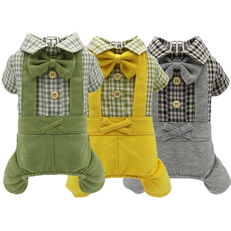 

Gentle Cat and Dog Jumpsuit Coat,Plaid Shirt Clothes,Strap Pants,Onesie Clothing,Puppy Clothes for Small Dogs,Chihuahua Overalls