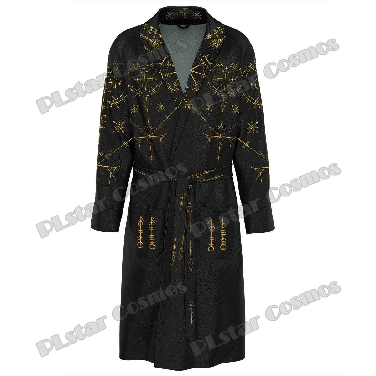 

PLstar Cosmos Helm of Awe Tattoo Pattern 3D All Over Printed Men's Robes & Wraps Winter Flannel Warm Long Robes for Women SP04
