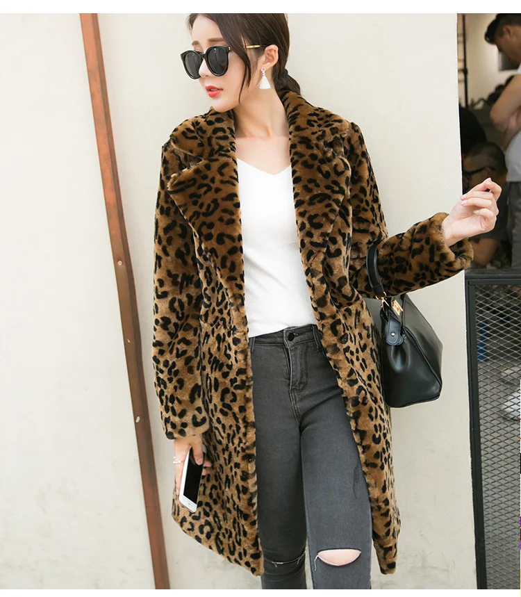 Autumn and winter imitation fur coat female leopard print medium long suit collar lace up waist imitation sheep shearing coat
Autumn and winter imitation fur coat female leopard print medium long suit collar lace up waist imitation sheep shearing coat