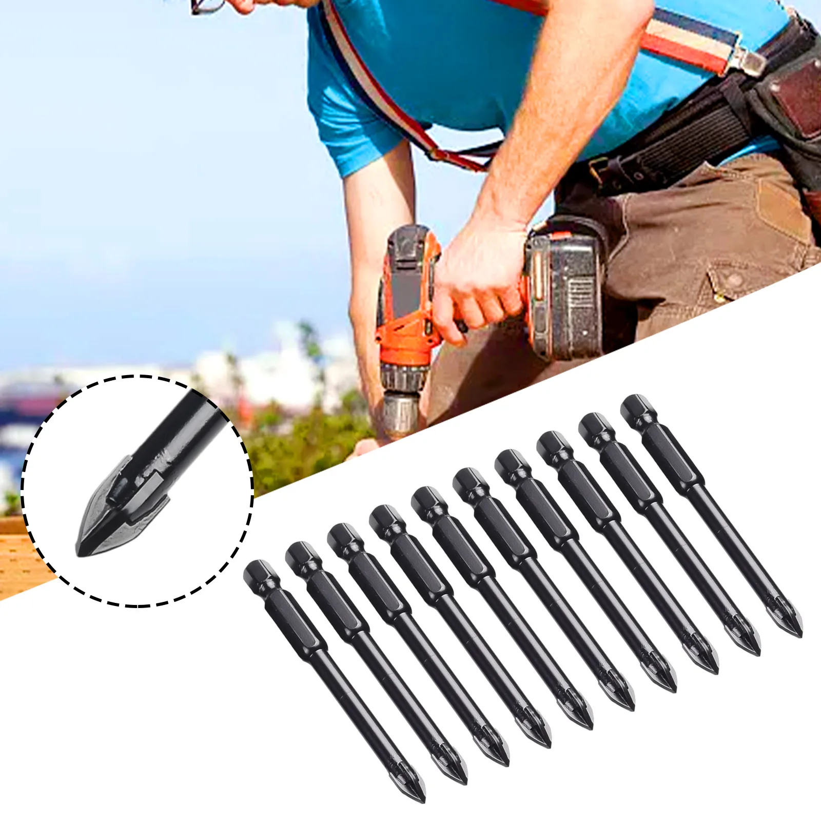 Drill Bits Professional Tool Triangular Accessoties Drilling Glass Remember Tungsten Carbide 10pcs Black Marble
Drill Bits Professional Tool Triangular Accessoties Drilling Glass Remember Tungsten Carbide 10pcs Black Marble
