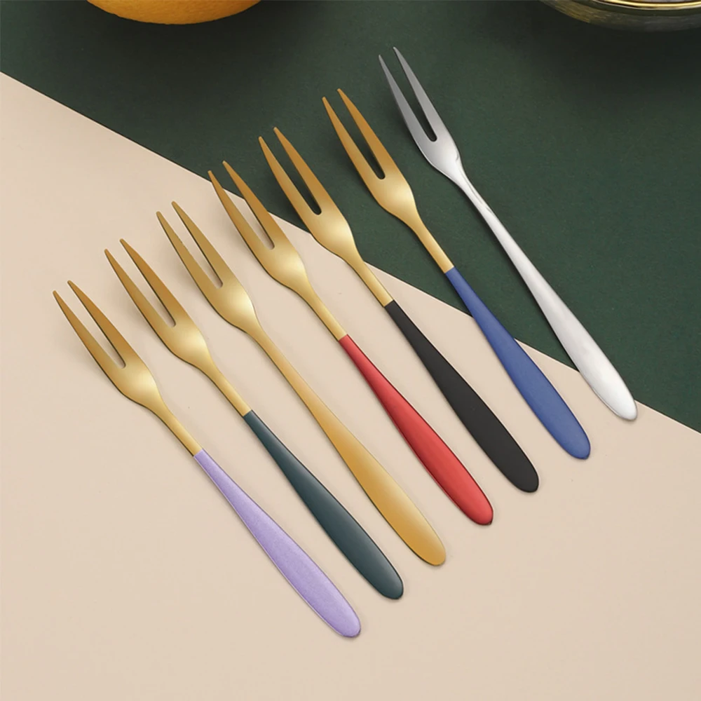 304 Stainless Steel Fruit Fork Snail Fork Dessert Cake Forks Salad Fork For Party Kitchen Tableware Set Gold Two-tine Forks SET
304 Stainless Steel Fruit Fork Snail Fork Dessert Cake Forks Salad Fork For Party Kitchen Tableware Set Gold Two-tine Forks SET