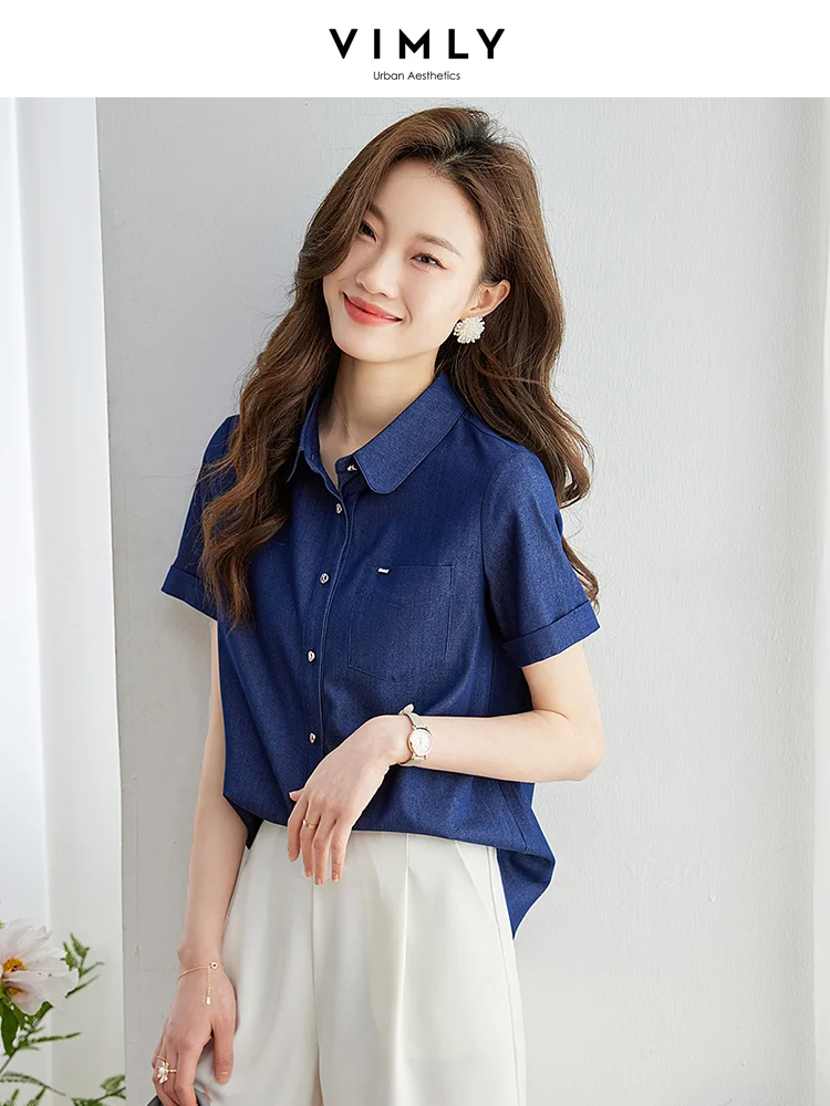 Vimly Vintage Chic Quick-Dry Denim Shirts for Women 2023 Summer Straight Loose Turn-down Collar Solid Casual Shirts & Blouses
Vimly Vintage Chic Quick-Dry Denim Shirts for Women 2023 Summer Straight Loose Turn-down Collar Solid Casual Shirts & Blouses