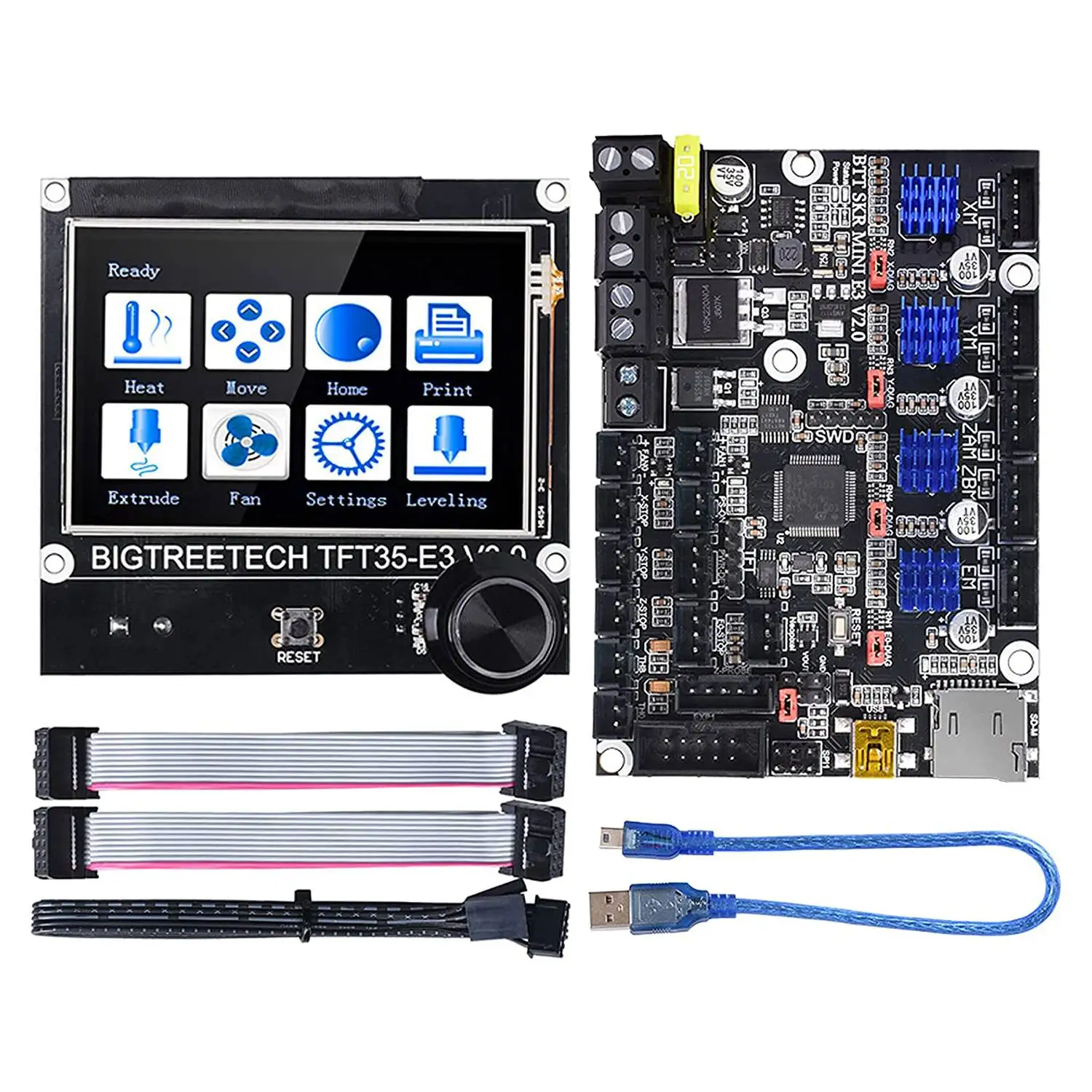 Плата управления BIGTREETECH SKR Mini E3 V2.0 32 бит, с графическим смарт-дисплеем TFT35 E3 V3.0, плата контроллера, 3D-принтер
Плата управления BIGTREETECH SKR Mini E3 V2.0 32 бит, с графическим смарт-дисплеем TFT35 E3 V3.0, плата контроллера, 3D-принтер