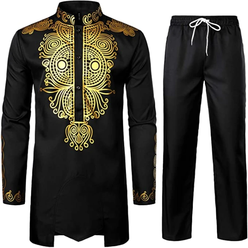 Fashionable men's luxurious geometric print high collar Robe two-piece set in black white Burgundy navy blue
Fashionable men's luxurious geometric print high collar Robe two-piece set in black white Burgundy navy blue