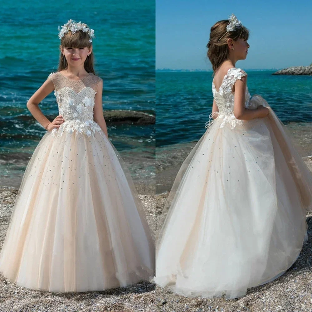Flower Girl Dress Crystal Applique Beading Baby Girl Princess Wedding Birthday Party First Communion Dress
Flower Girl Dress Crystal Applique Beading Baby Girl Princess Wedding Birthday Party First Communion Dress