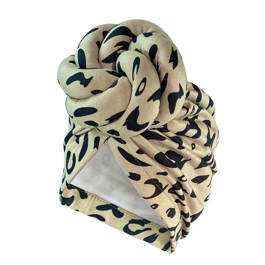 

Hot！Headscarf Contrast Color Anti-slip Hair Accessories Twisted Knotted Exaggerated Beanie Cap for Beach