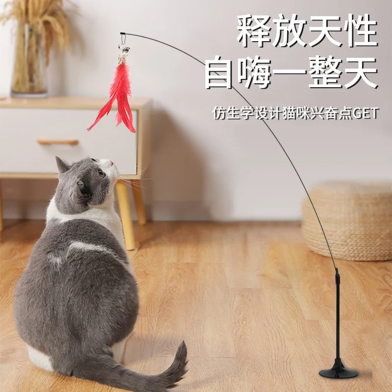 Interactive Cat Toy Handfree Cat Stick Playing Kitten Teaser Wand Toy Suction Cup Bird/Feather Cat Wand Pet Funny Supplies
Interactive Cat Toy Handfree Cat Stick Playing Kitten Teaser Wand Toy Suction Cup Bird/Feather Cat Wand Pet Funny Supplies