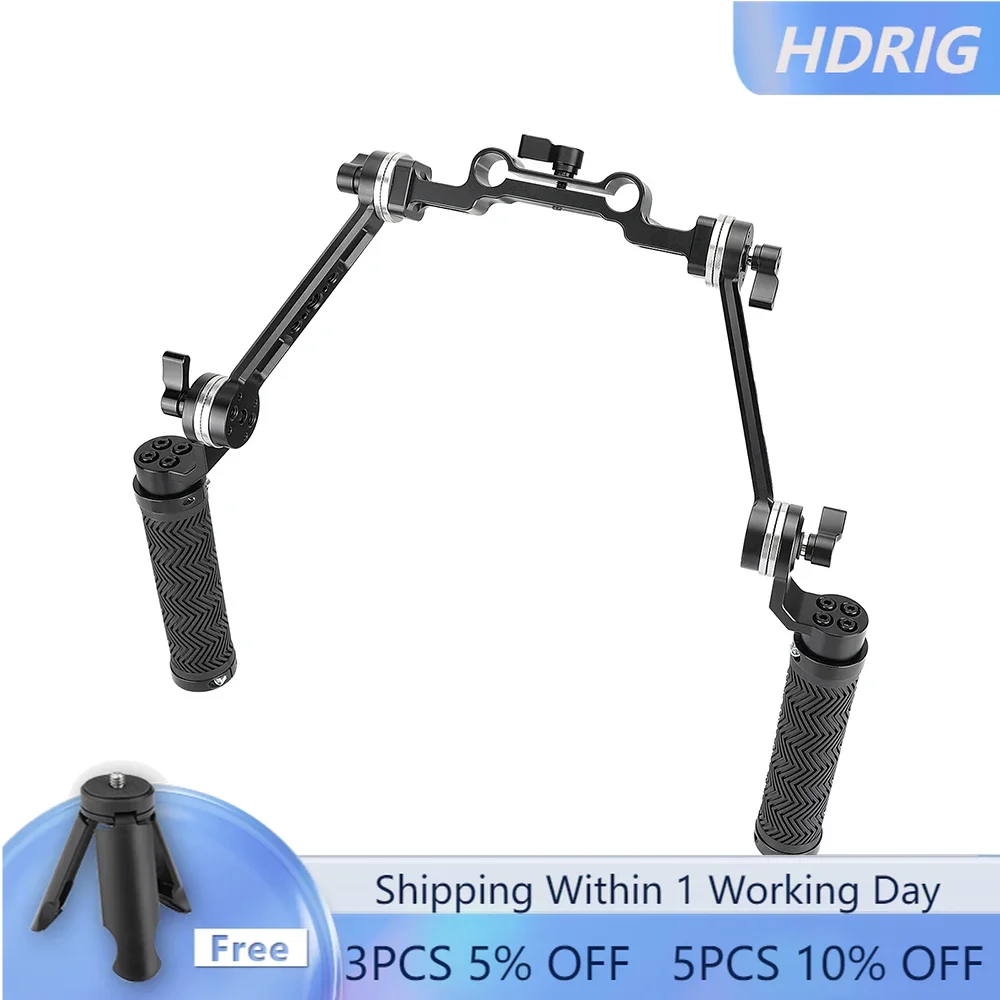HDRiG Cheese Handgrip Pair And 15mm Rod Clamp with ARRI Rosette M6 Mount Extension for DSLR Shoulder Mount Rig
HDRiG Cheese Handgrip Pair And 15mm Rod Clamp with ARRI Rosette M6 Mount Extension for DSLR Shoulder Mount Rig