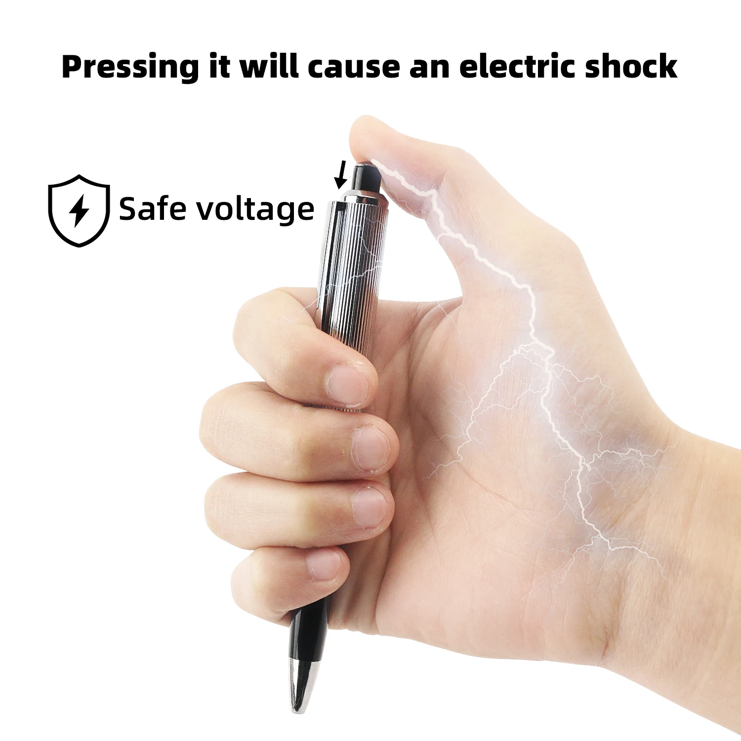 Creative prank electric touch pen with a slightly numb touch, simulating electric shock when pressed with a ballpoint pen
Creative prank electric touch pen with a slightly numb touch, simulating electric shock when pressed with a ballpoint pen