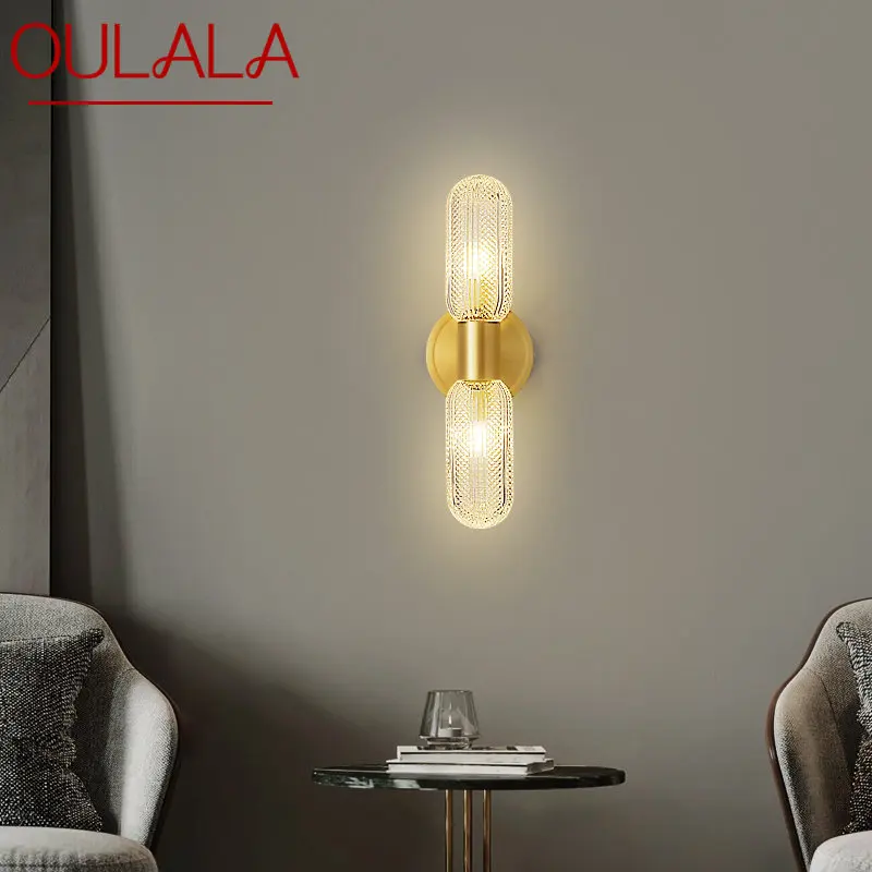 

OULALA Modern Brass Wall Light LED Gold Copper Sconce Lamp Luxuri Creative Decor for Home Living Room Bedroom