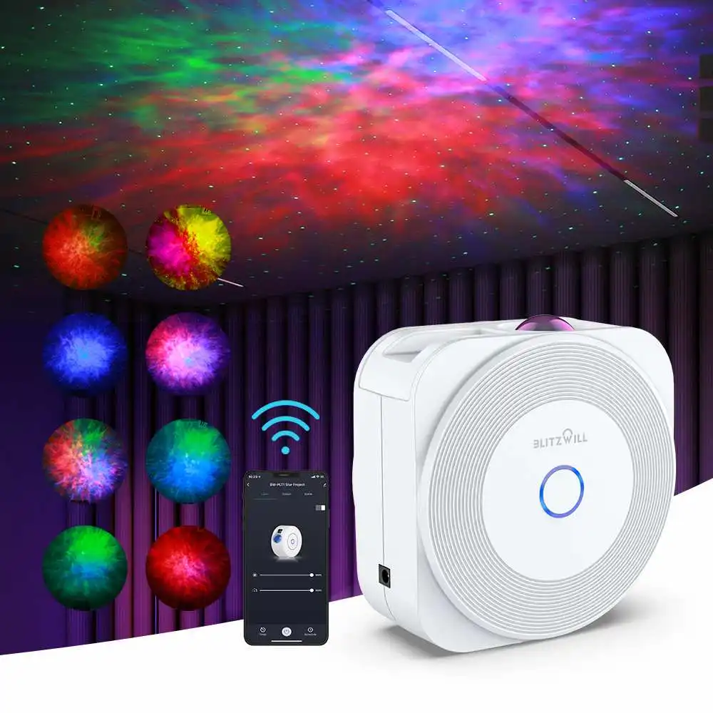 

Halloween WiFi Tuya Smart Star Projector Galaxy Laser Starry Sky Projector Waving Night Light APP Wireless Control Alexa Google