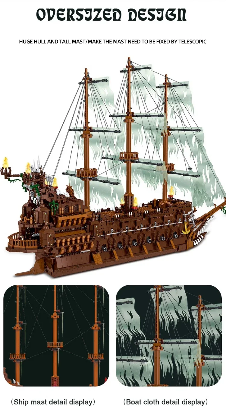 3658PCS The Flying Dutchman Building Blocks Phantom Black Pearl Ship Model Bricks Desktop Decoration Toys For Kids Holiday Gifts 3658PCS The Flying Dutchman Building Blocks Phantom Black Pearl Ship Model Bricks Desktop Decoration Toys For Kids Holiday Gifts