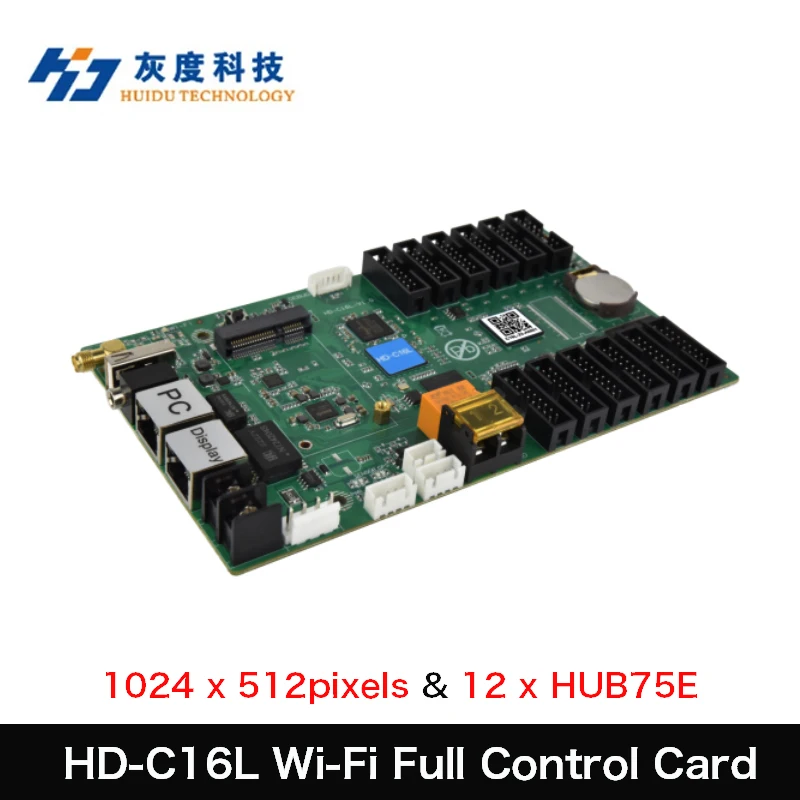 

Huidu HD-C16L C36C Asynchronous Full Color Control Card Work with HD-R712 R708 Receiving Card Includes Wi-Fi 1024 x 512pixels