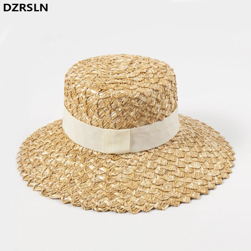 

New Style Women Wheat Straw Hat Elegant Floppy Ribbon Classical Summer Sunshade Hat Outdoor Vacation Fashion Holiday Beach Hats