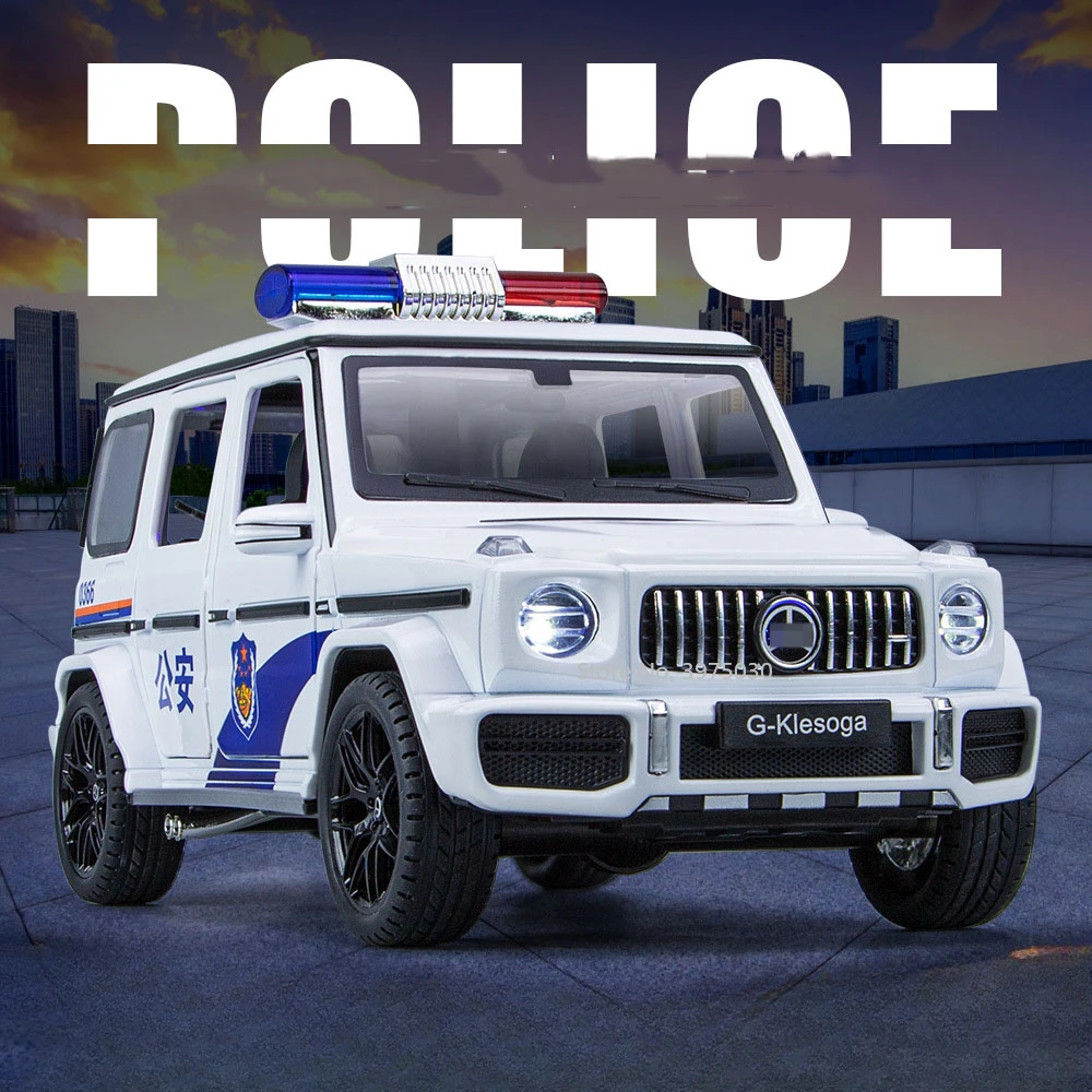 1/18 Scale G63 Police Car SUV Alloy Model Toys with Sound Light Metal Diecast Off Road Vehicle Toys for Boy Children Gifts
1/18 Scale G63 Police Car SUV Alloy Model Toys with Sound Light Metal Diecast Off Road Vehicle Toys for Boy Children Gifts