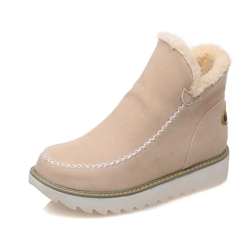 

Women Snow Ankle Boots Warm With Inside Fur Cotton Winter Shoes Ladies Thick Sole Booties Female Platform Short Botas Big Size