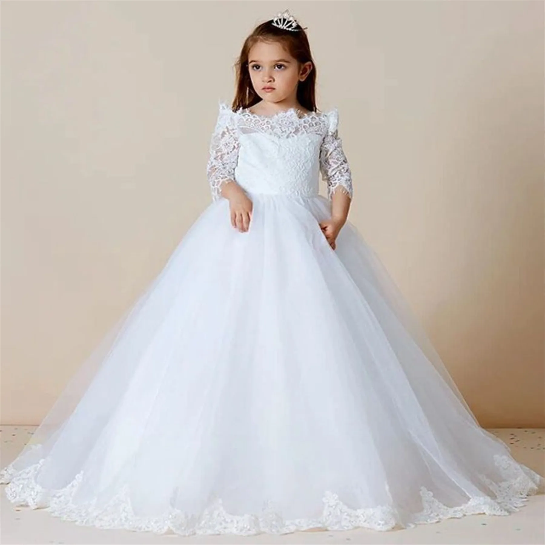 Half Sleeve Lace Applique Tulle Ball Gown Flower Girl Dress Princess Dress Baby First Communion Kids Birthday Party Dresse
Half Sleeve Lace Applique Tulle Ball Gown Flower Girl Dress Princess Dress Baby First Communion Kids Birthday Party Dresse