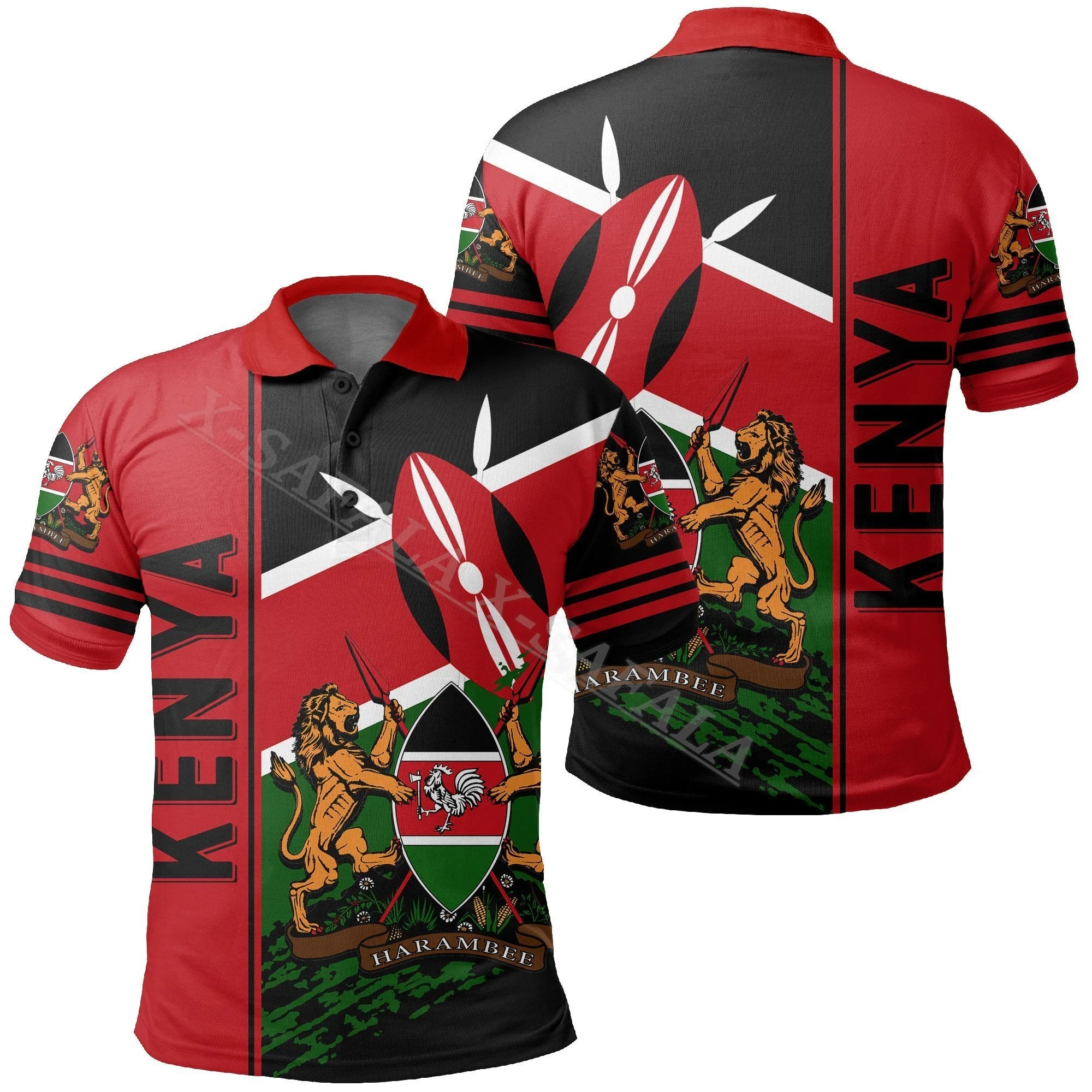 Kenya National Flag and Emblem 3D Print Polo Shirt Mens Collar Short Sleeve Streetwear Casual Top New Summer Shirt-1
Kenya National Flag and Emblem 3D Print Polo Shirt Mens Collar Short Sleeve Streetwear Casual Top New Summer Shirt-1