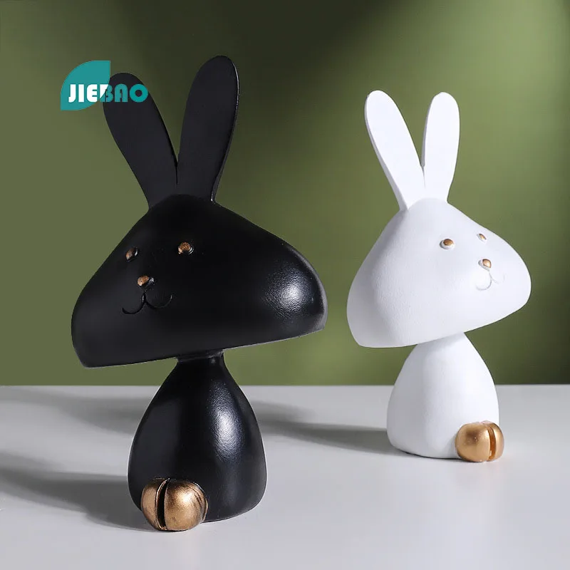 Black and white rabbit Resin Crafts Statue Animal Nordic Abstract Ornaments Figurines For Interior Sculpture Room Home Decor
Black and white rabbit Resin Crafts Statue Animal Nordic Abstract Ornaments Figurines For Interior Sculpture Room Home Decor
