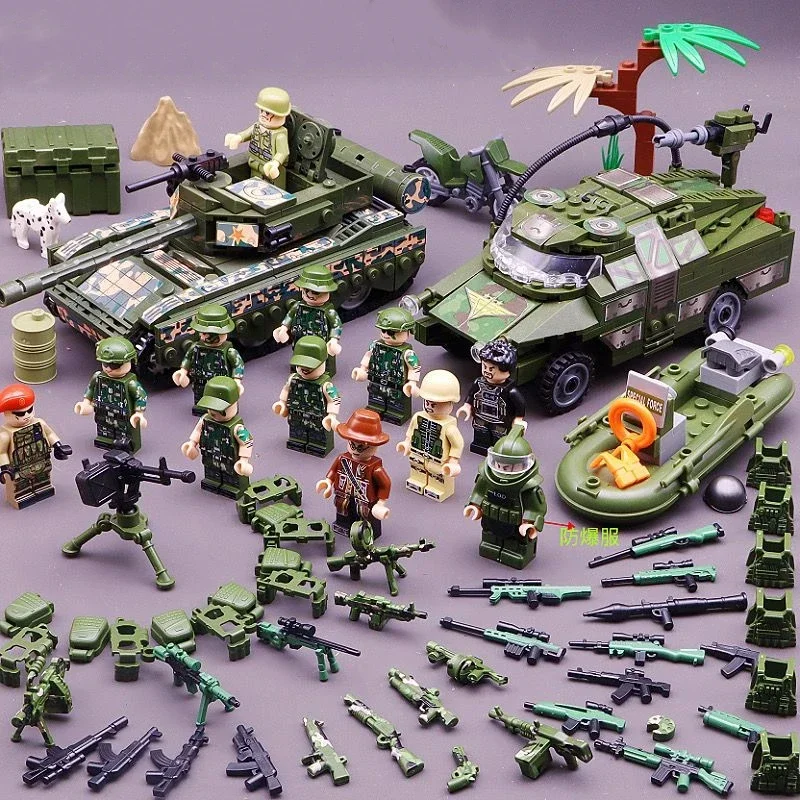 WW2 Military Special Forces Modern Soldier Police Car SWAT City Military Weapons Figures Building Blocks Mini Toy Christmas Gift
WW2 Military Special Forces Modern Soldier Police Car SWAT City Military Weapons Figures Building Blocks Mini Toy Christmas Gift
