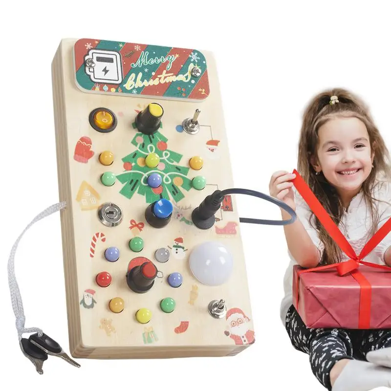 Fidget Board Wooden Sensory Activity Board Interactive Buttons Montessori Board With LED Light For 1-6 Year Old Girls & Gifts
Fidget Board Wooden Sensory Activity Board Interactive Buttons Montessori Board With LED Light For 1-6 Year Old Girls & Gifts