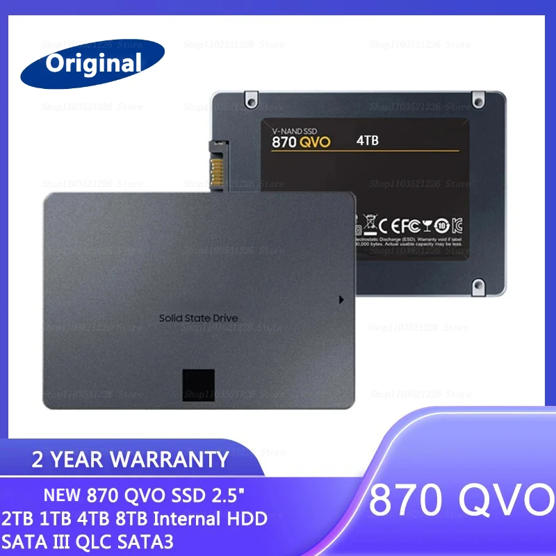 Original SSD 870 QVO SATA 2.5 SSD Hard Drive HDD 8TB SSD 1TB Internal Solid State Drive 2TB 4TB Hard Disk Max 560Mbs HDD For PC
Original SSD 870 QVO SATA 2.5 SSD Hard Drive HDD 8TB SSD 1TB Internal Solid State Drive 2TB 4TB Hard Disk Max 560Mbs HDD For PC