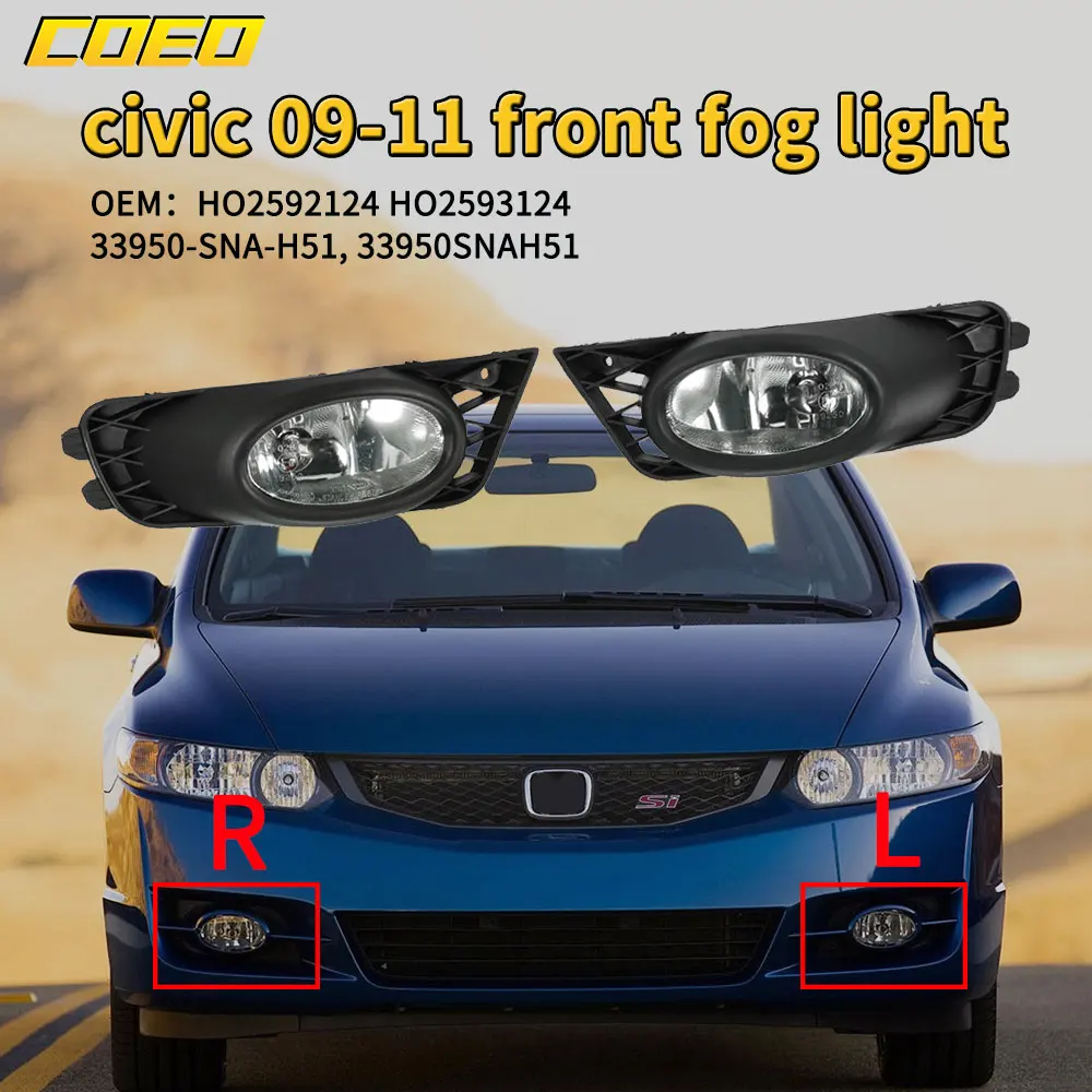 1 Pair Auto Front Bumper Fog Light Lamp Assembly For Honda CIVIC 2009-2011 HO2592124 HO2593124 33950-SNA-H51 33950SNAH51
1 Pair Auto Front Bumper Fog Light Lamp Assembly For Honda CIVIC 2009-2011 HO2592124 HO2593124 33950-SNA-H51 33950SNAH51