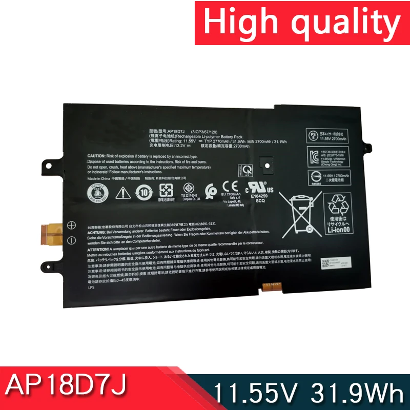 Новый AP18D7J 11,55 V 31.9Wh Аккумулятор для ноутбука Acer Swift 7 2019 SF714-52T KT00307009 3ICP3/67/129
Новый AP18D7J 11,55 V 31.9Wh Аккумулятор для ноутбука Acer Swift 7 2019 SF714-52T KT00307009 3ICP3/67/129