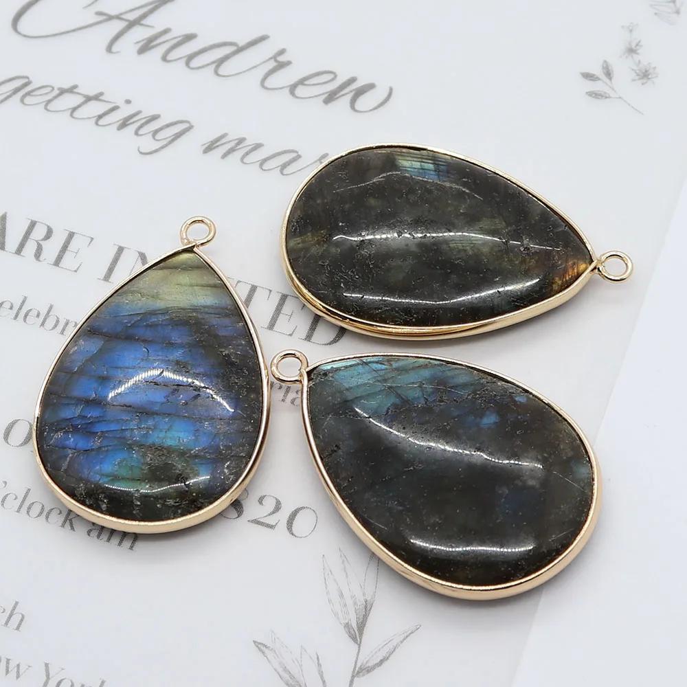 Natural Stone Pendants Water Drop Shape for DIY Jewelry Making Necklace Earring Teardrop Labradorite Black Glitter Stone Charms
Natural Stone Pendants Water Drop Shape for DIY Jewelry Making Necklace Earring Teardrop Labradorite Black Glitter Stone Charms
