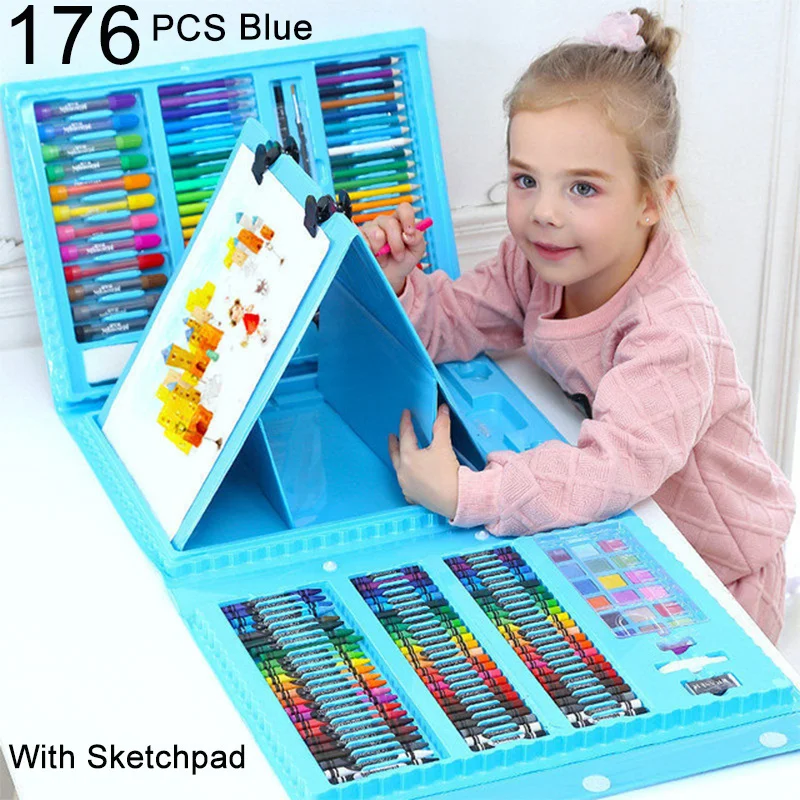 176PCS Colored Pencil Artist Drawing set Painting Graffiti Brush