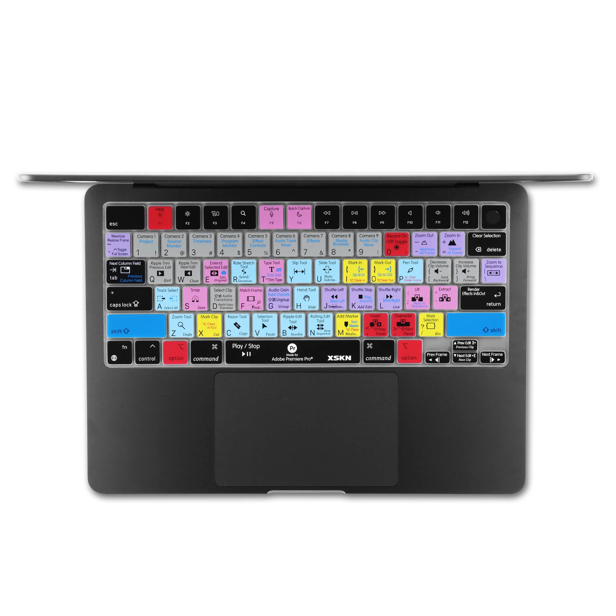 

XSKN Premiere Pro Shortcut ultrathin Silicone Keyboard Cover for 2022-2024 Macbook Air 13.6/15.3 M2 M3 A2681/A2941/A3113/A3114