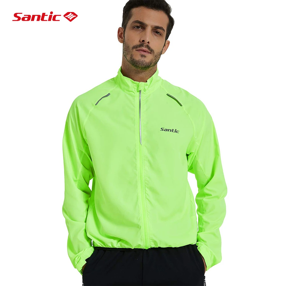 

Santic Men Cycling Skin Coat Windproof UV Protection Cycling Jacket Long Sleeve Bicycle Windbreaker Light Raincoat Asian size