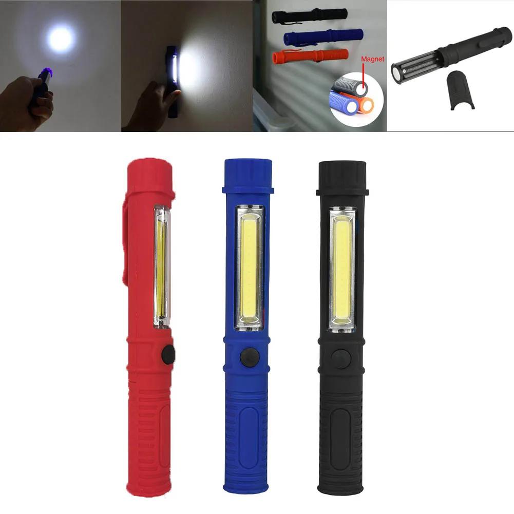 

Portable Mini COB Flashlight Led Repair Work Light Torch Magnetic Penlight Lamp Lanterna Inspection lights For Outdoor Camping