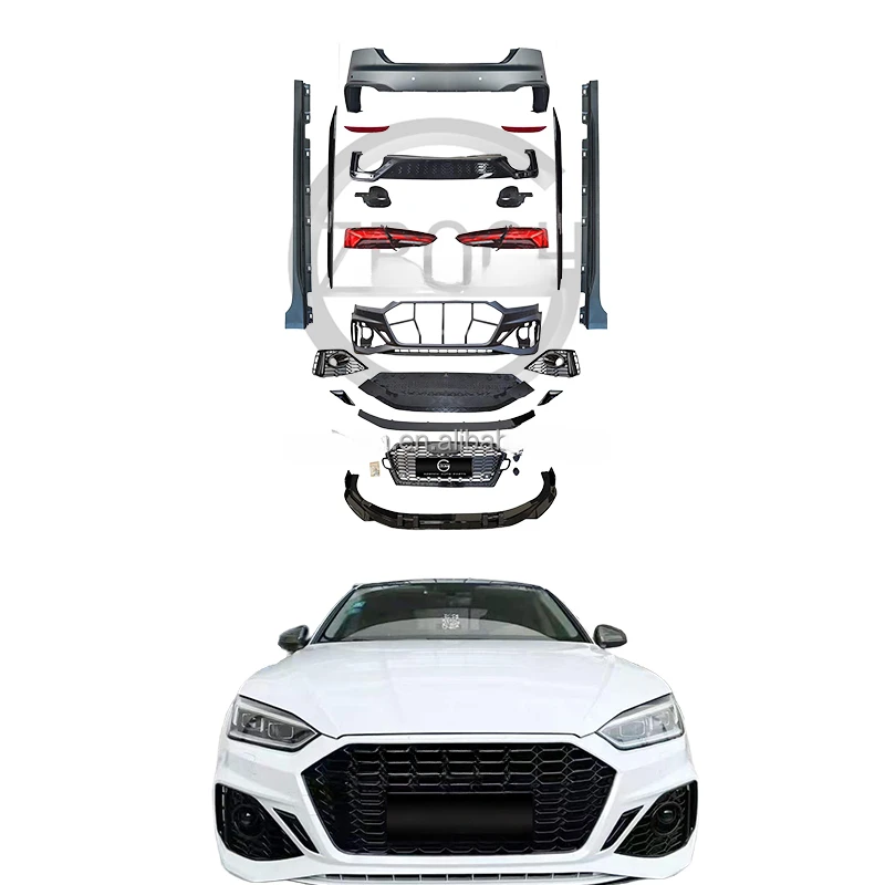 Кузов RS5 для A5 2017, обновление до 2021 RS5, автомобильный бампер, передний задний бампер, боковая юбка, задний фонарь
Кузов RS5 для A5 2017, обновление до 2021 RS5, автомобильный бампер, передний задний бампер, боковая юбка, задний фонарь