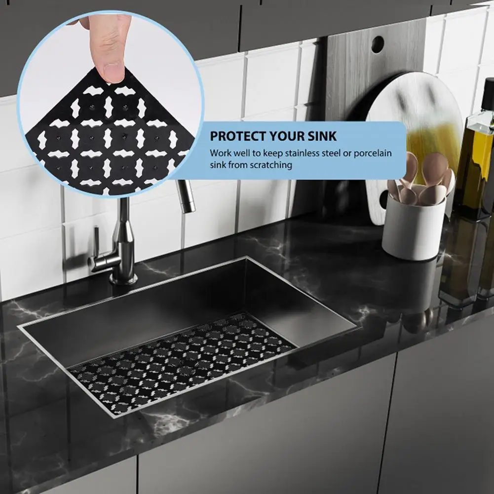 

Kitchen Sink Pad Anti-slip Pvc Sink Mat Set Hollow Rhombus Design Protects Ceramic Stainless Steel Sinks Draining Pad Rhombus