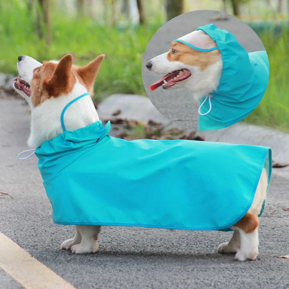 

Непромокаемый плащ для собаки PU материал для домашних животных водонепроницаемая одежда Средний дождливый сезон для Собак Открытый дождевик для собак походные аксессуары
