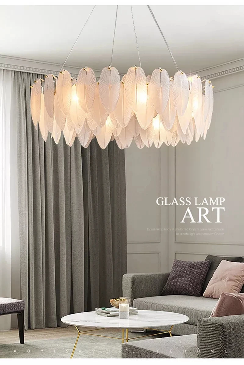 Nordic Luxury LED Chandeliers for Living Room Glasses Feather Dining Chandeliers Table Lamp Bedroom Light Fixtures
Nordic Luxury LED Chandeliers for Living Room Glasses Feather Dining Chandeliers Table Lamp Bedroom Light Fixtures