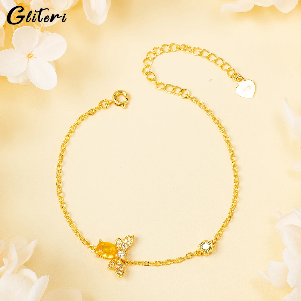GEITERI Fashion Gold Color Bee Chain Bracelets For Women Girls Natural Yellow Crystal Copper Zircon Bangles Charm Jewelry Gifts
GEITERI Fashion Gold Color Bee Chain Bracelets For Women Girls Natural Yellow Crystal Copper Zircon Bangles Charm Jewelry Gifts