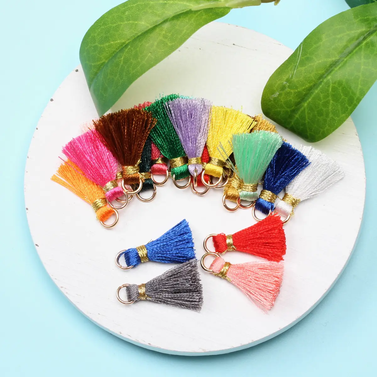 

50pcs About 26mm Mixed Color Fringe With A Ring DIY Hair Band Earrings Car Pendant Keychain Fashion Materials Wholesale