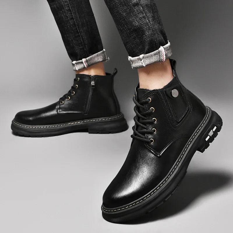 Men's Trendy Outdoor Non-Slip Winter Plus Velvet Ankle Boots Mens Genuine Leather Design Casual Shoes British Style Cowboy Boots
Men's Trendy Outdoor Non-Slip Winter Plus Velvet Ankle Boots Mens Genuine Leather Design Casual Shoes British Style Cowboy Boots