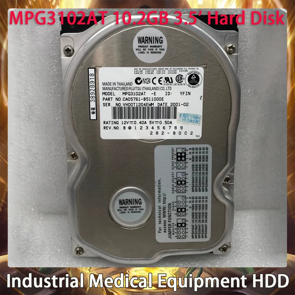 

MPG3102AT 10.2GB 3.5' Hard Disk IDE Parallel For Fujitsu Industrial Medical Equipment HDD Works Perfectly High Quality Fast Ship