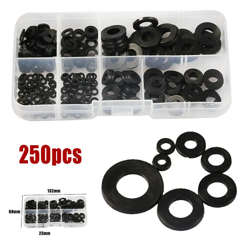 M2-M8 Washer Nylon Rubber Flat Plain Ring Fastener Hooks Loops Assortment Supplies Fixing Repairing Hardware Gasket
M2-M8 Washer Nylon Rubber Flat Plain Ring Fastener Hooks Loops Assortment Supplies Fixing Repairing Hardware Gasket