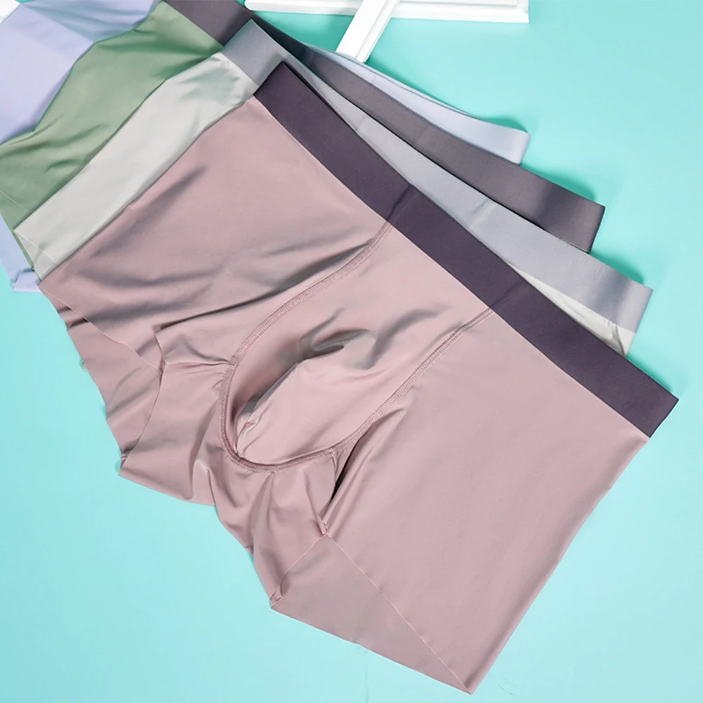 Sexy Men Ice Silk Seamless Boxer Briefs U Pouch Underwear Male Shorts Sleep Bottoms Trunks Underpants Шорты Мужские
Sexy Men Ice Silk Seamless Boxer Briefs U Pouch Underwear Male Shorts Sleep Bottoms Trunks Underpants Шорты Мужские
