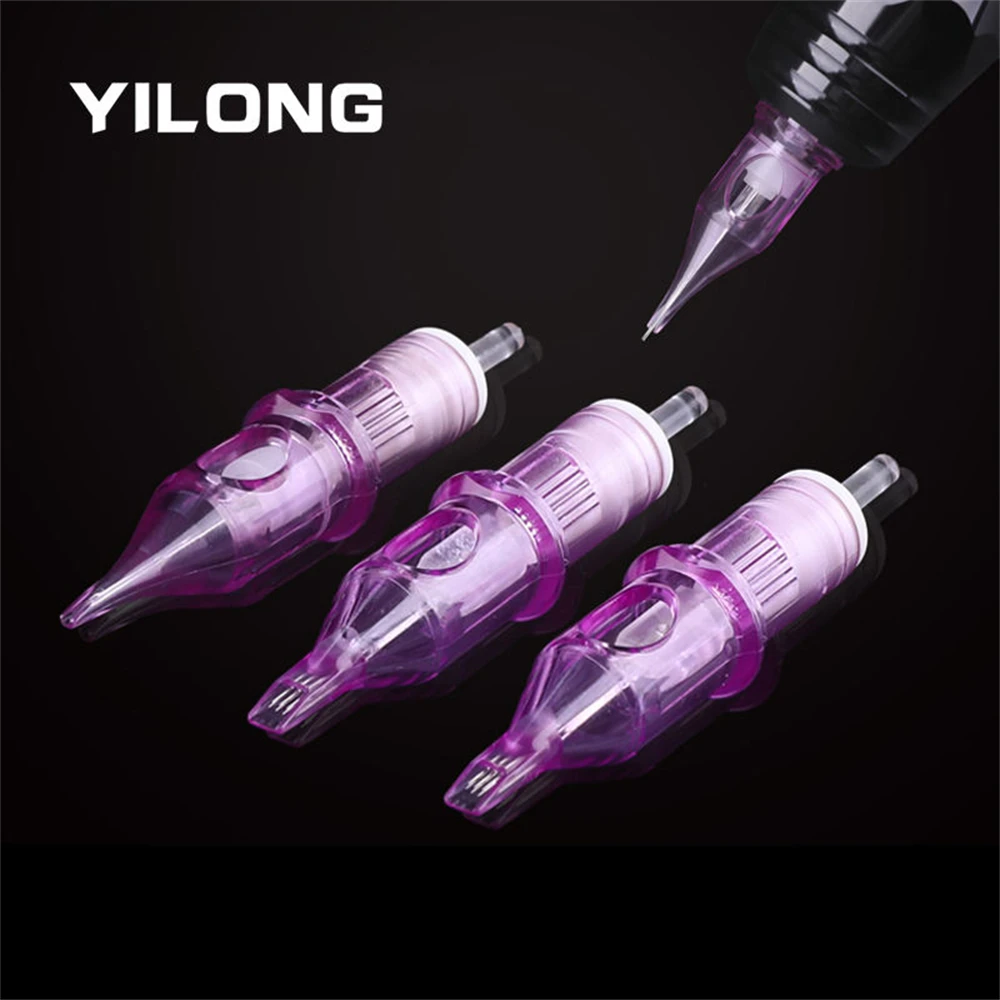 

YILONG New Tattoo Cartridge Needles RL RM RS M1 Disposable Sterilized Safety Makeup Permanent Machines Grips 10pcs/lot