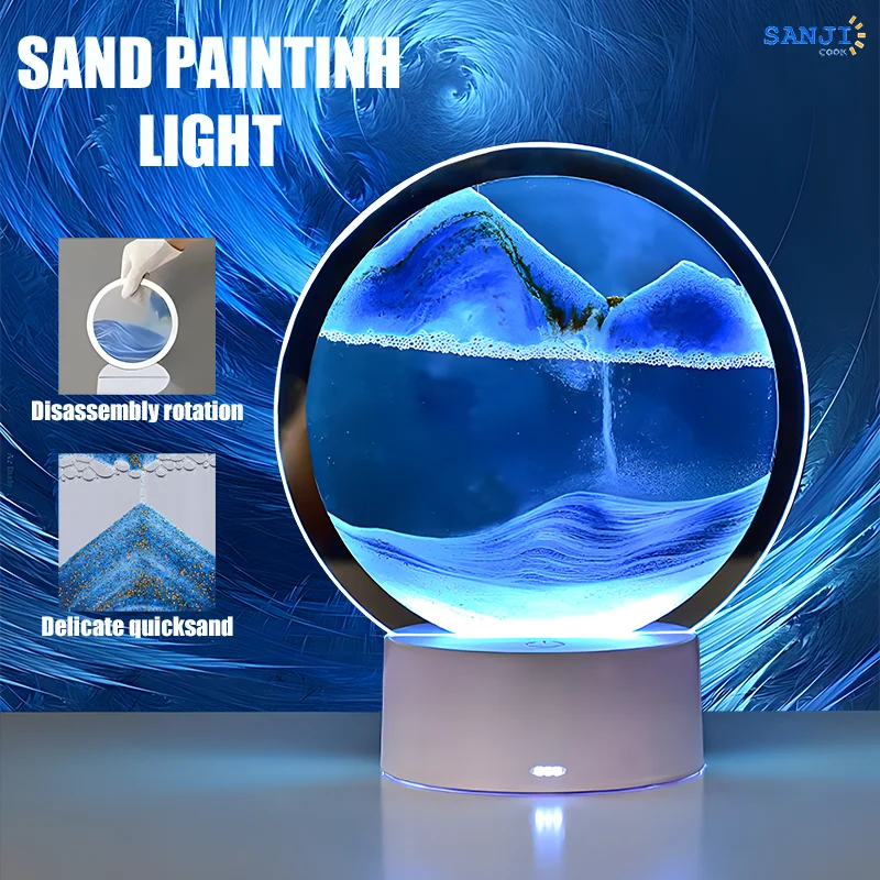 LED RGB Sand Painting Table Lamp Flowing Hourglass Desktop Ornament 3D Sandscape Lamp Suitable for Desk Bedroom Bedside Lamp
LED RGB Sand Painting Table Lamp Flowing Hourglass Desktop Ornament 3D Sandscape Lamp Suitable for Desk Bedroom Bedside Lamp